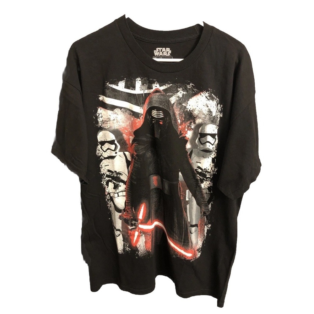 Star Wars Kylo Ren&Stormtroopers Force Awakens Tee Shirt Black Mens Size XL NWOT